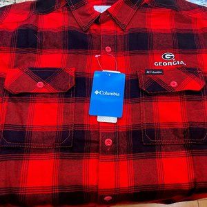 GEORGIA BULLDOGS FLANNEL SHIRT-ADULT LARGE-COLUMBIA -NWT $65